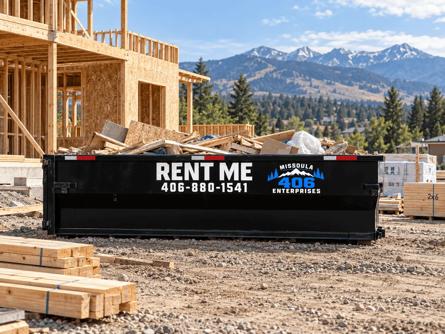 Rolloff at a construction site